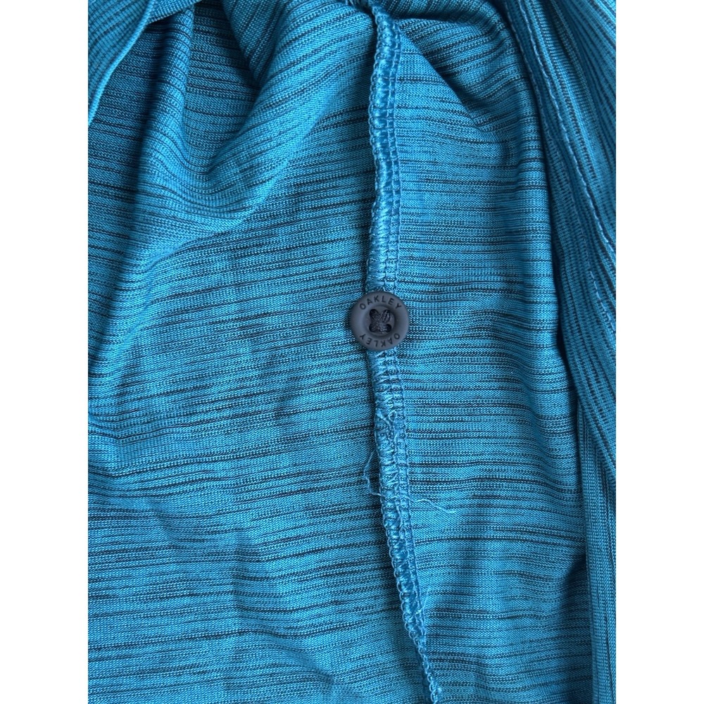Oakley Hydrolix Reg Fit Polo Shirt Mens 2XL, Teal/Black Golf UV Protection Logo - Picture 7 of 7
